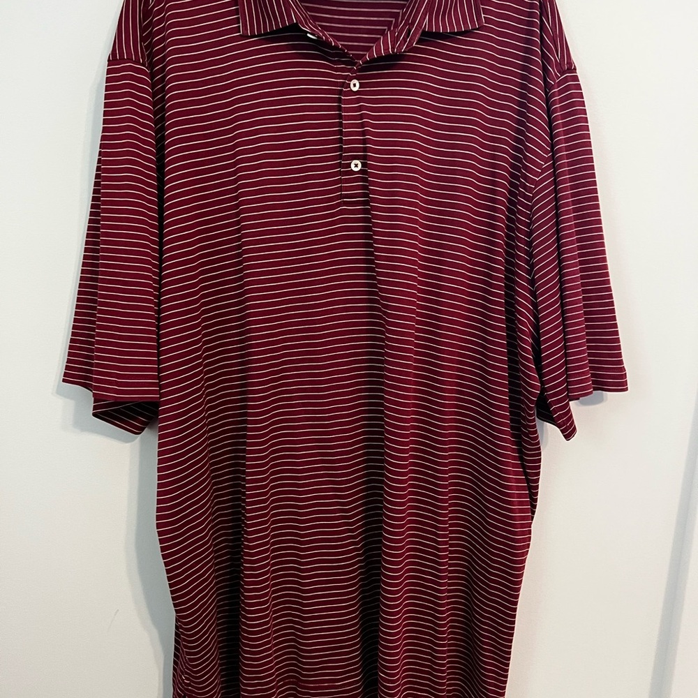 Fairway & Greene Performance Polo Red Striped XXL